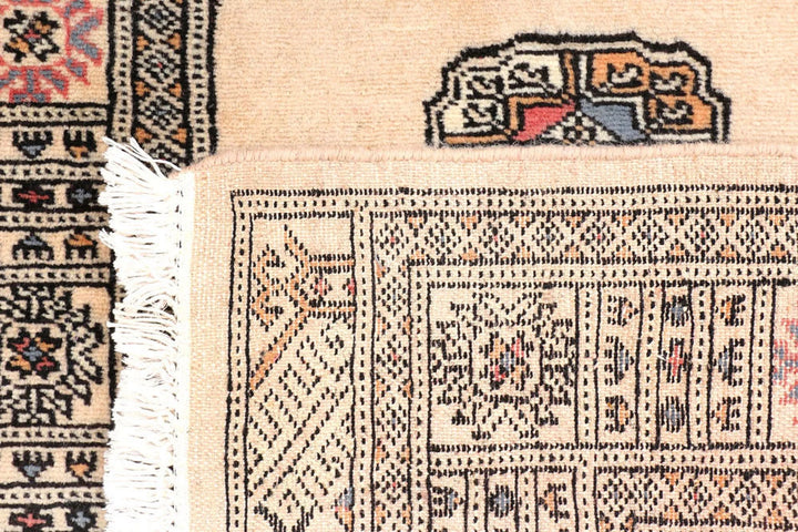 Wheat Pakistani Bokhara Rug 2' 6" x 11' 2" Hand-Knotted | No. QA40945