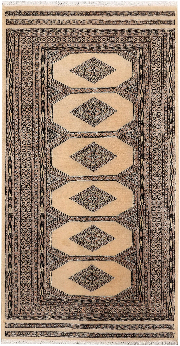 Brown Pakistani Jaldar Rug 3' 1" x 5' 9" Hand-Knotted | No. QA40964