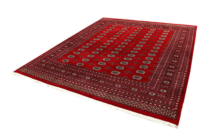 Firebrick Red Pakistani Bokhara Rug 8' 2" x 10' Hand-Knotted | No. QA41322