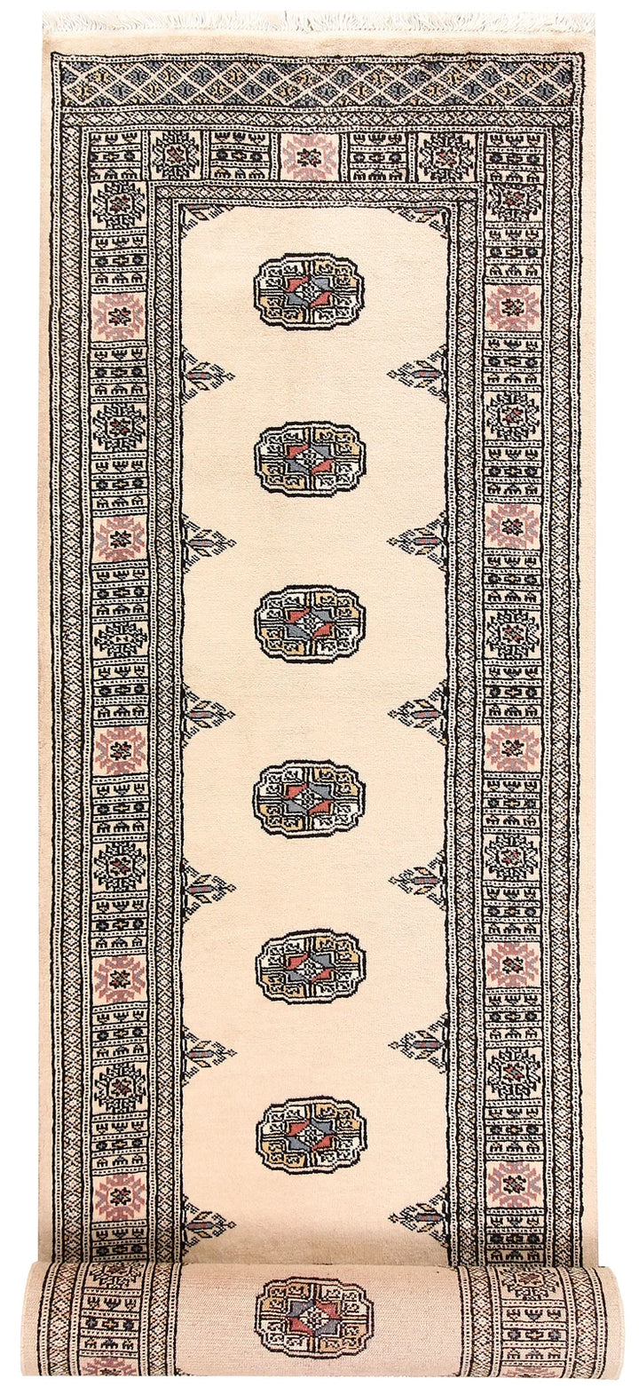 Brown Pakistani Bokhara Rug 2' 8" x 12' 6" Hand-Knotted | No. QA41426