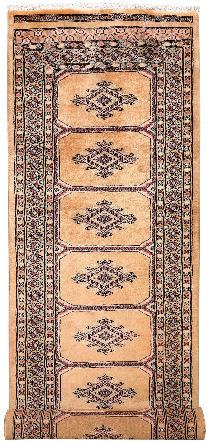 Brown Pakistani Jaldar Rug 2' 8" x 10' 1" Hand-Knotted | No. QA41481