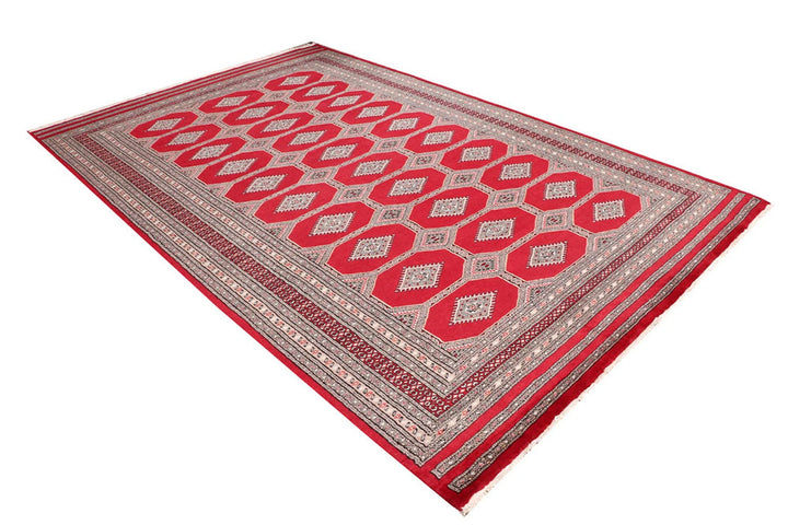 Firebrick Pakistani Jaldar Rug 6' 7" x 10' 3" Hand-Knotted | No. QA41512