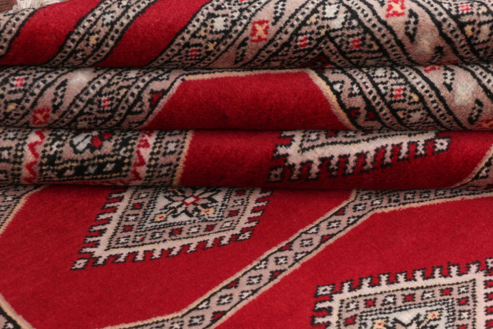 Firebrick Pakistani Jaldar Rug 6' 7" x 10' 3" Hand-Knotted | No. QA41512