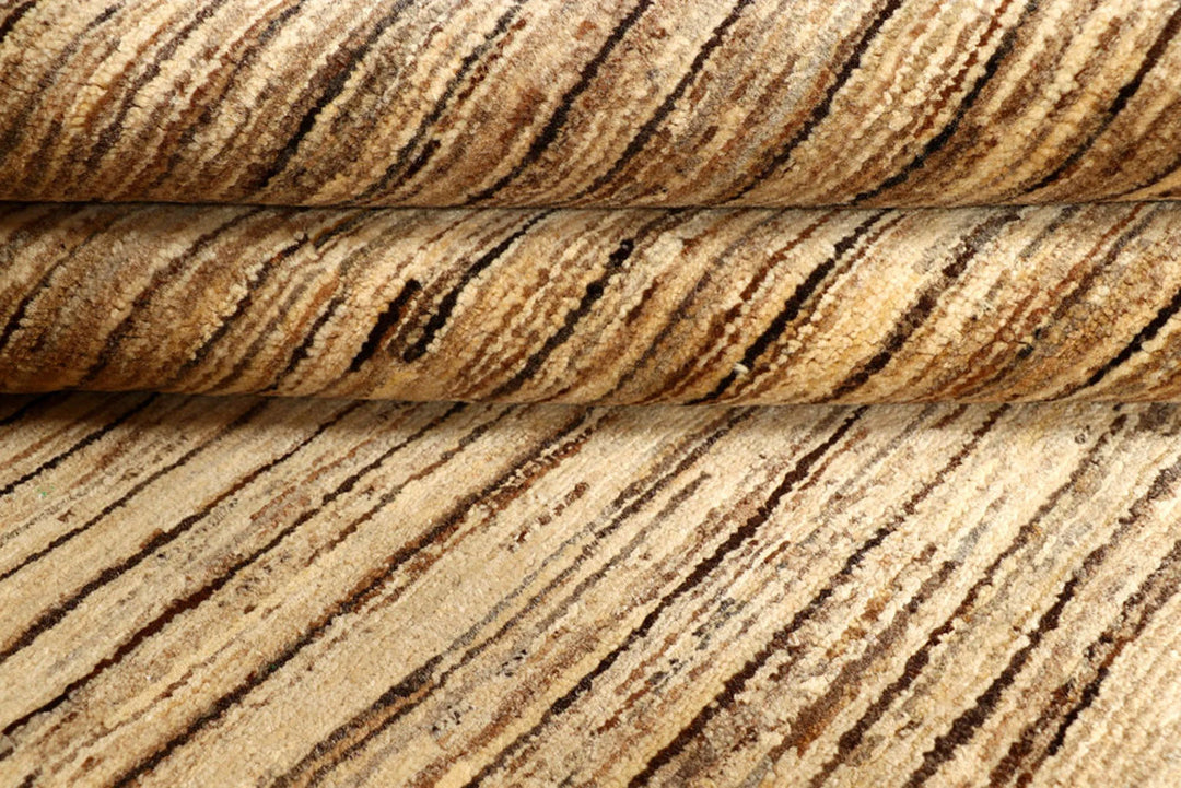 Brown Pakistani Gabbeh Rug 5' 11" x 9' Hand-Knotted | No. QA41640
