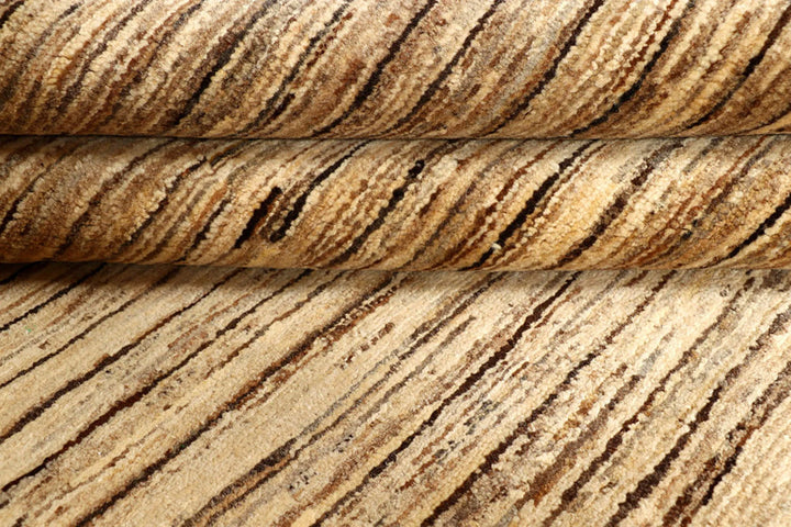 Brown Pakistani Gabbeh Rug 5' 11" x 9' Hand-Knotted | No. QA41640