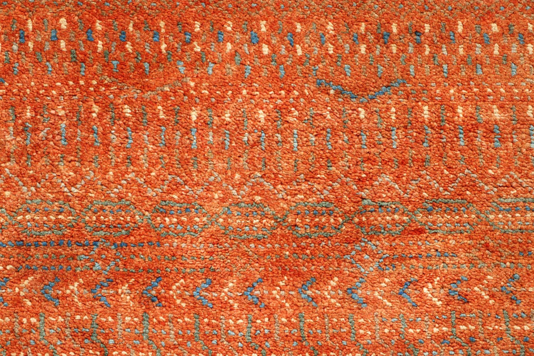 Orange Red Pakistani Gabbeh Rug 3' x 4' 11" Hand-Knotted | No. QA41718