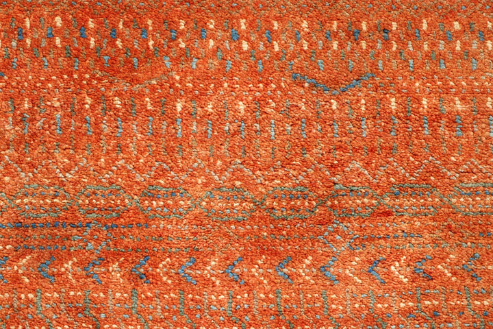 Orange Red Pakistani Gabbeh Rug 3' x 4' 11" Hand-Knotted | No. QA41718