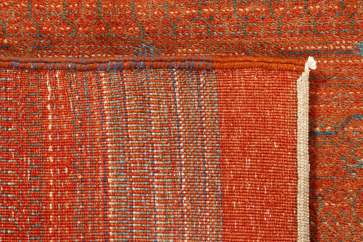 Orange Red Pakistani Gabbeh Rug 3' x 4' 11" Hand-Knotted | No. QA41718
