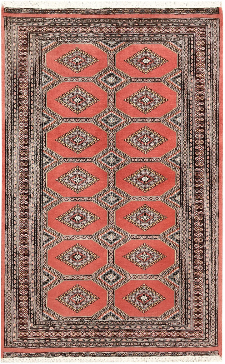 Red Jaldar Rug 4' 1" x 6' 6" Hand-Knotted | No. QA41841