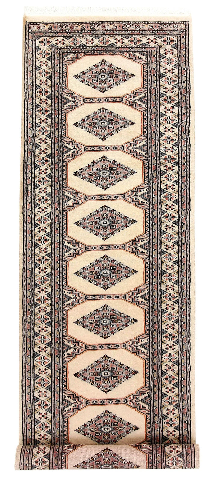 Brown Pakistani Jaldar Rug 2' 4" x 8' 10" Hand-Knotted | No. QA41867