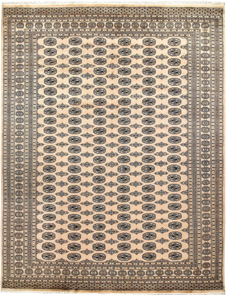 Brown Pakistani Bokhara Rug 8' 10" x 11' 7" Hand-Knotted | No. QA41943