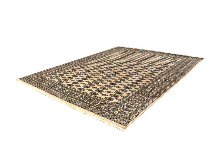 Brown Pakistani Bokhara Rug 8' 10" x 11' 7" Hand-Knotted | No. QA41943