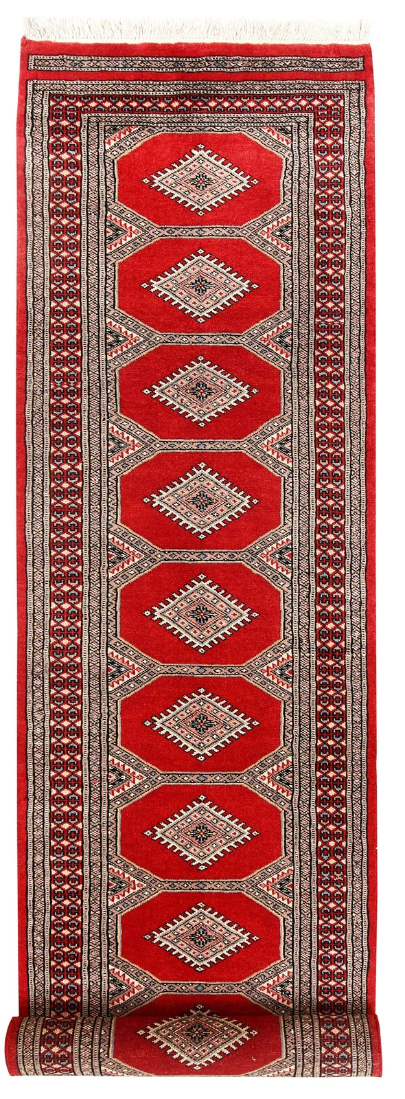 Red Pakistani Jaldar Rug 2' 4" x 9' 9" Hand-Knotted | No. QA42044