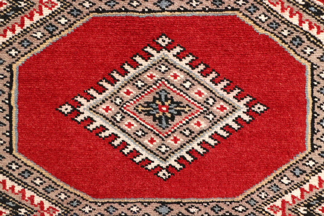Red Pakistani Jaldar Rug 2' 4" x 9' 9" Hand-Knotted | No. QA42044