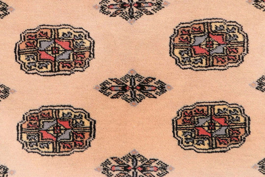 Tan Pakistani Bokhara Rug 4' x 6' Hand-Knotted | No. QA42548