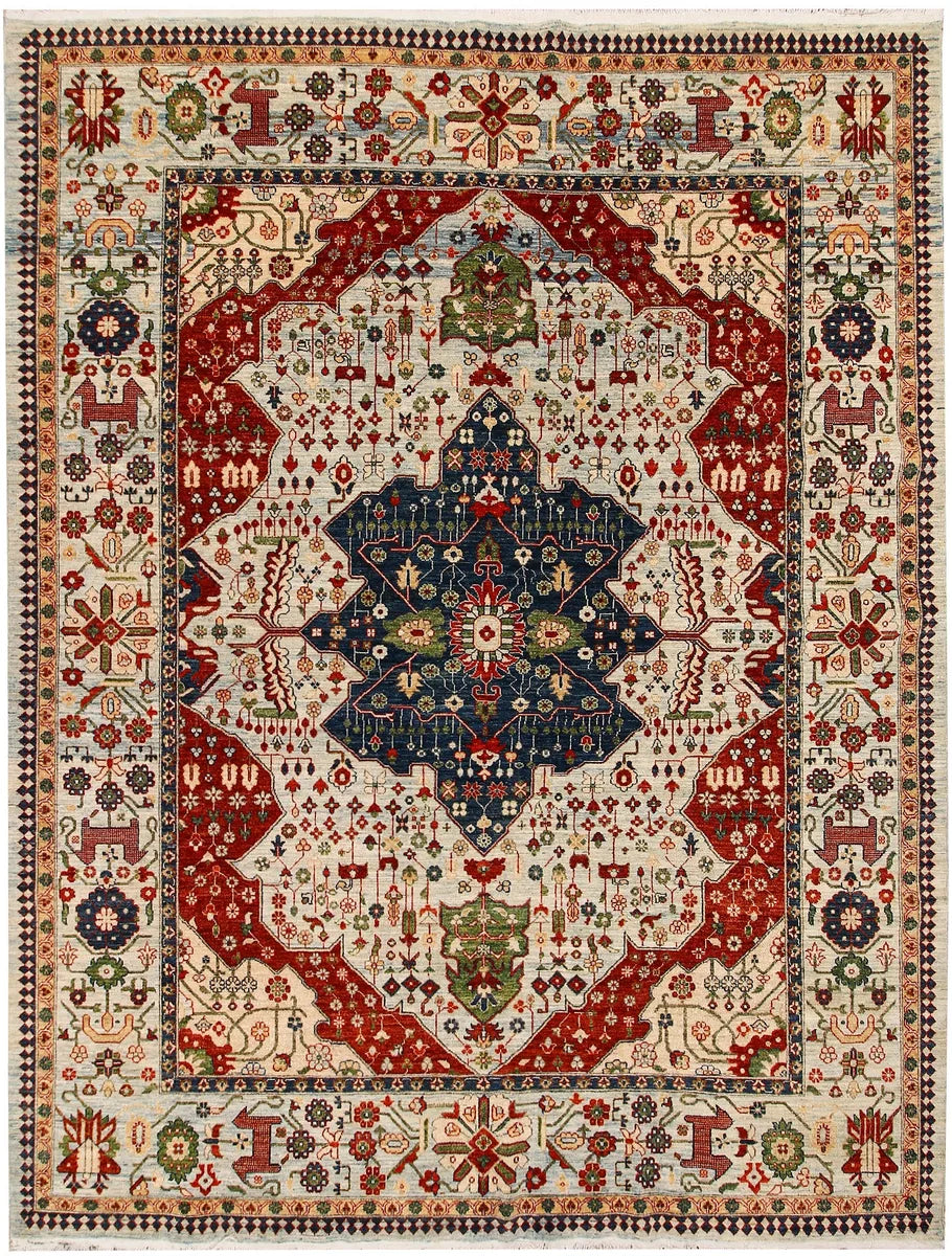 Afghan Ziegler Rug 8' 7" x 11' 3" Hand-Knotted | No. QA42622