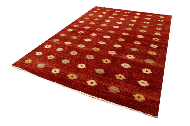 Brown Gabbeh Rug 8' 11" x 12' 5" Hand-Knotted | No. QA42665