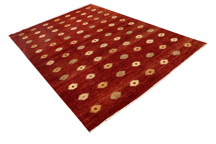 Brown Gabbeh Rug 8' 11" x 12' 5" Hand-Knotted | No. QA42665