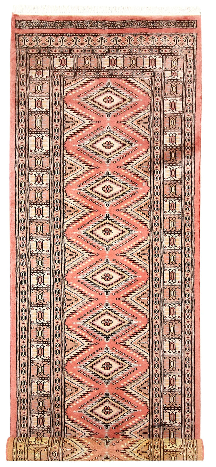 Salmon Pakistani Jaldar Runner 2' 6" x 7' 11" Hand-Knotted | No. QA42928