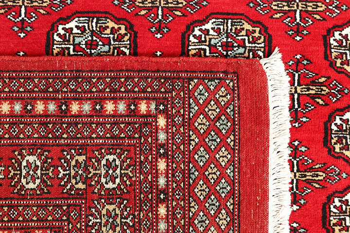 Firebrick Red Pakistani Bokhara Rug 5' 7" x 8' 8" Hand-Knotted | No. QA42930