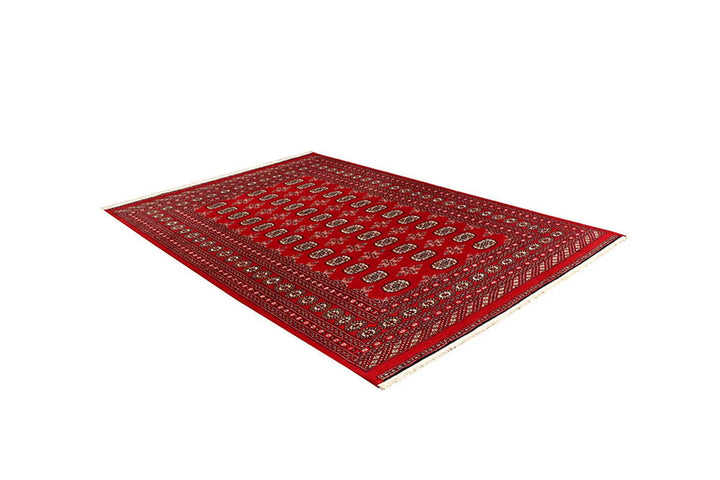 Red Bokhara Rug 5' 11" x 8' 9" Hand-Knotted | No. QA42976