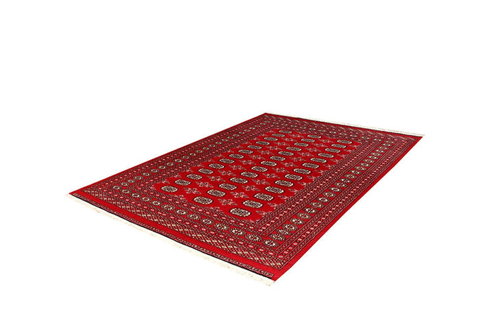 Red Bokhara Rug 5' 11" x 8' 9" Hand-Knotted | No. QA42976