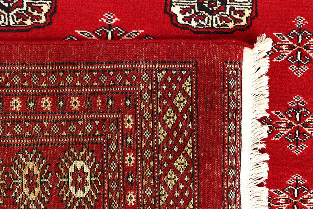 Red Bokhara Rug 5' 11" x 8' 9" Hand-Knotted | No. QA42976