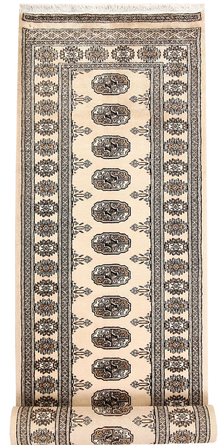 Brown Bokhara Rug 2' 8" x 14' 5" Hand-Knotted | No. QA43036