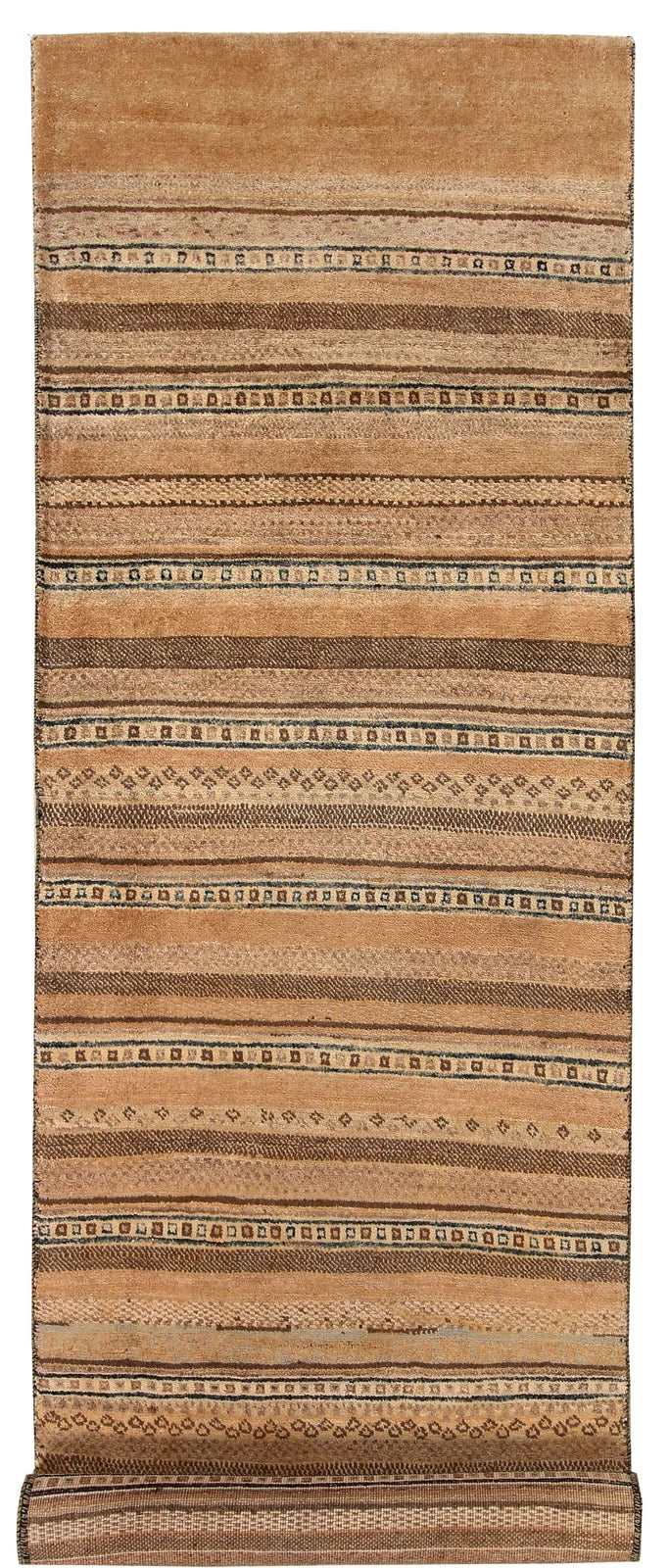 Brown Pakistani Gabbeh Rug 2' 6" x 8' 1" Hand-Knotted | No. QA43063