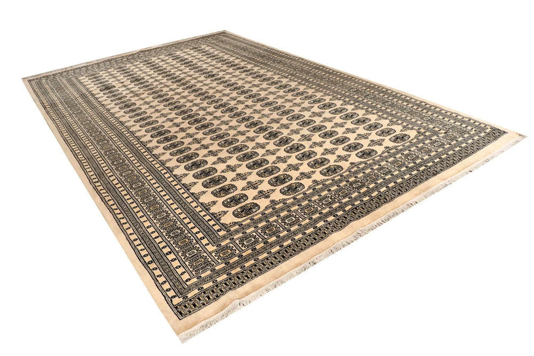Brown Pakistani Bokhara Rug 8' x 11' 5" Hand-Knotted | No. QA43139