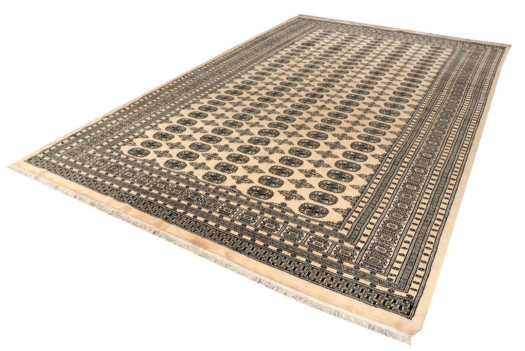 Brown Pakistani Bokhara Rug 8' x 11' 5" Hand-Knotted | No. QA43139
