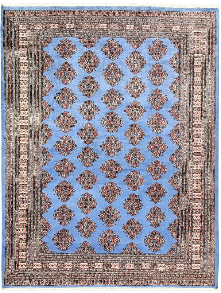 Cornflower Blue Pakistani Jaldar Rug 5' 9" x 7' 5" Hand-Knotted | No. QA43159