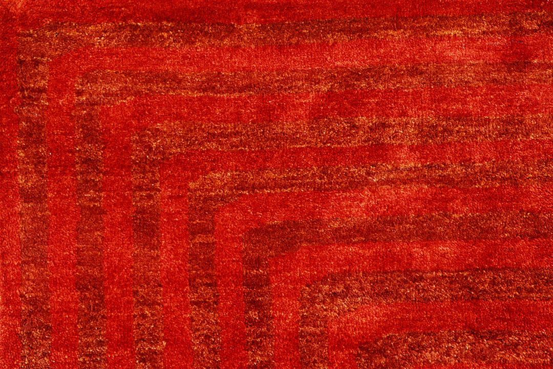 Crimson Pakistani Gabbeh Rug 4' 7" x 6' 8" Hand-Knotted | No. QA43343