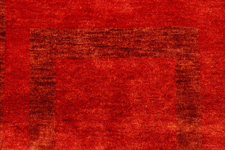 Crimson Pakistani Gabbeh Rug 4' 7" x 6' 8" Hand-Knotted | No. QA43343