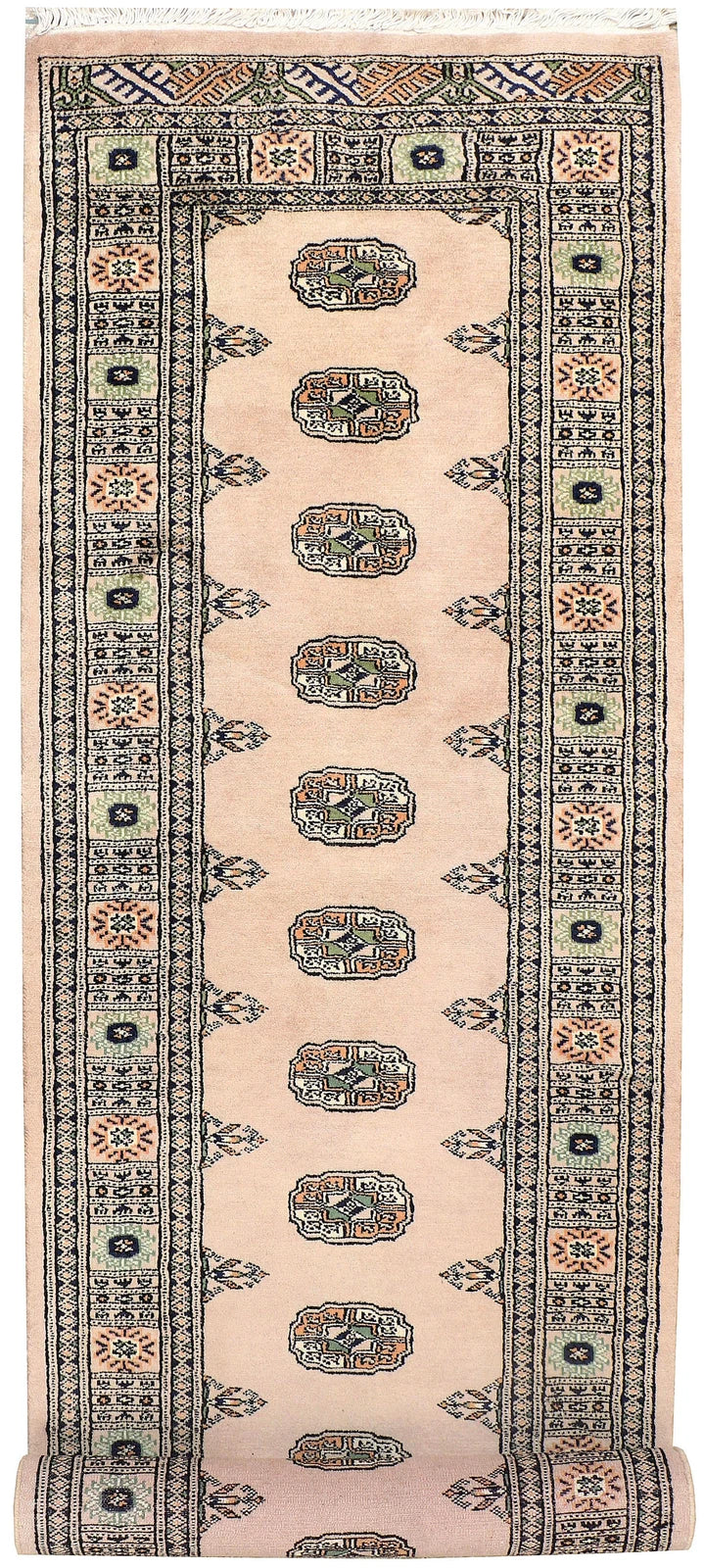 Brown Pakistani Bokhara Rug 2' 6" x 10' 3" Hand-Knotted | No. QA43500