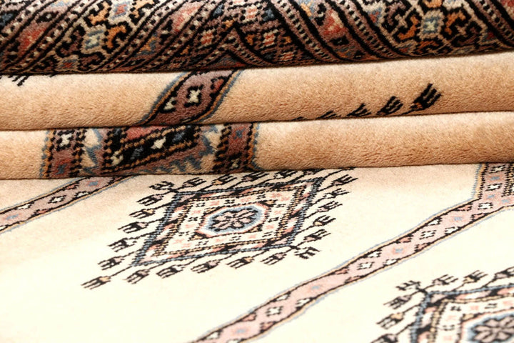 Brown Pakistani Jaldar Rug 4' 8" x 6' 7" Hand-Knotted | No. QA43537