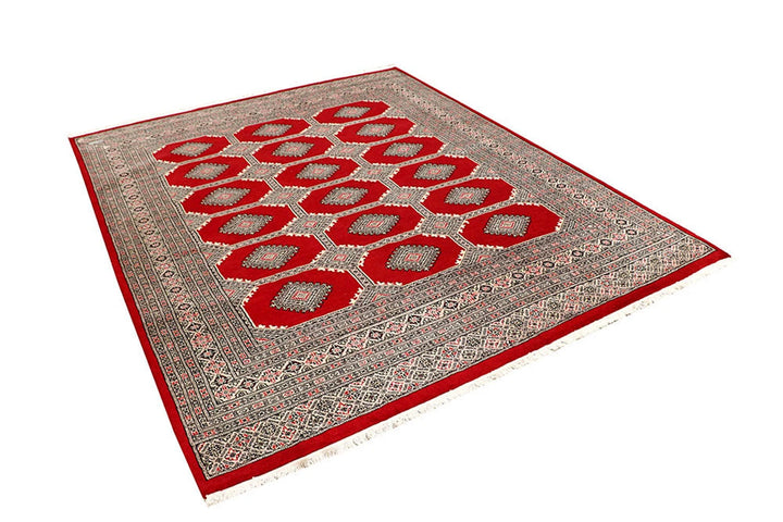 Firebrick Pakistani Jaldar Rug 6' 7" x 8' Hand-Knotted | No. QA43575