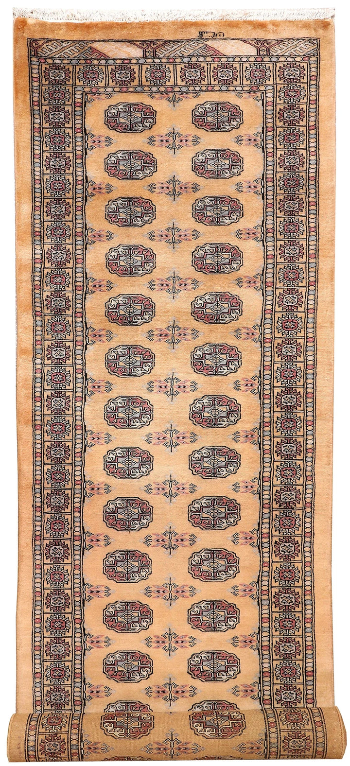 Navajo White Pakistani Bokhara Rug 2' 7" x 10' 1" Hand-Knotted | No. QA43632