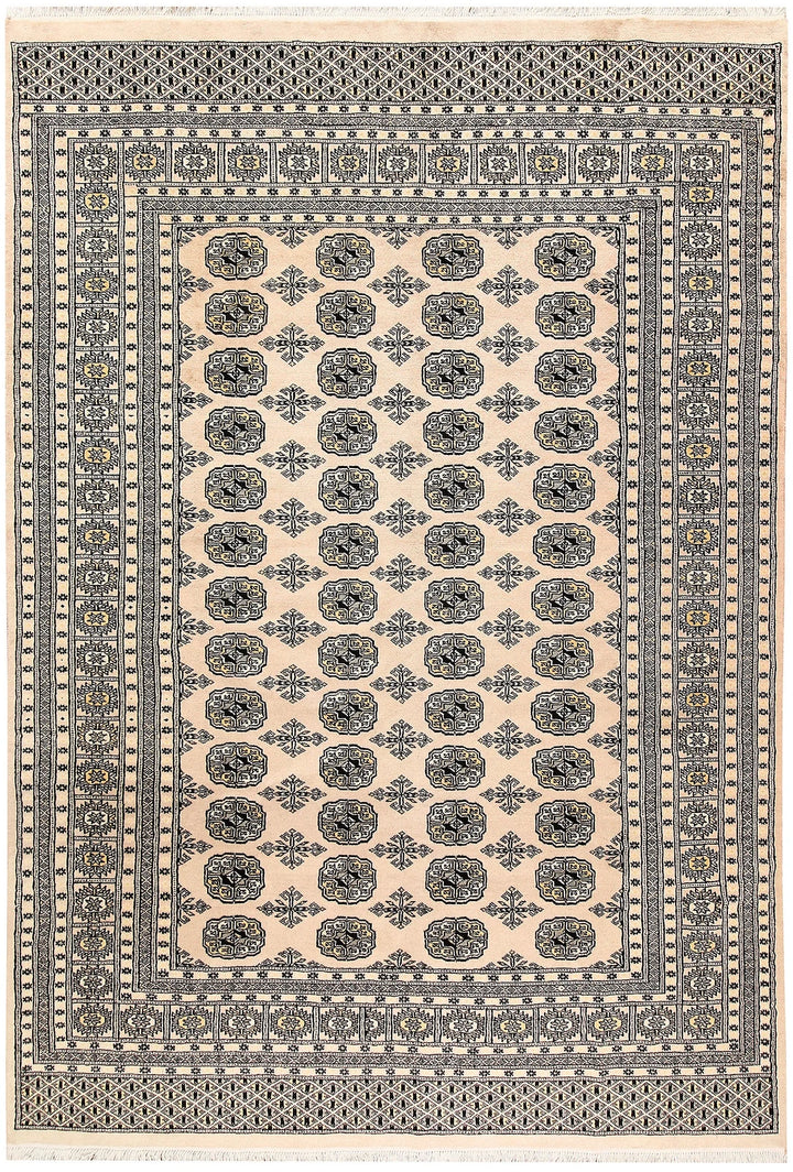 Brown Pakistani Bokhara Rug 6' x 8'8" Hand-Knotted | No. QA43780
