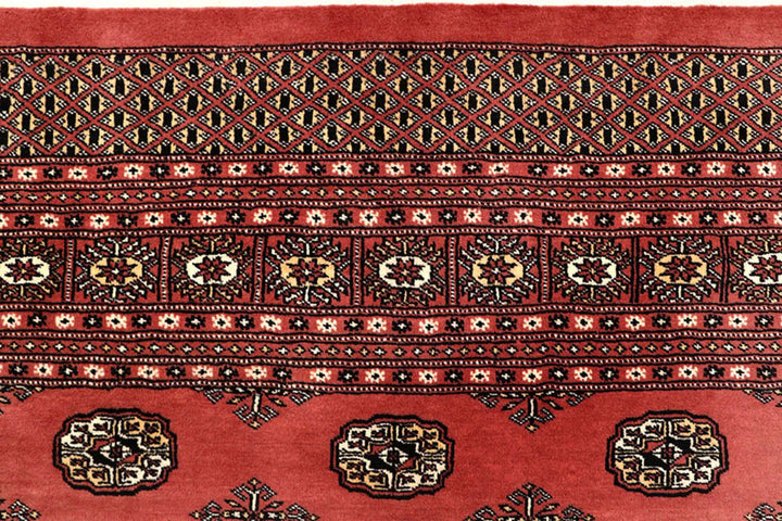 Salmon Pakistani Bokhara Rug 8' 2" x 10' 3" Hand-Knotted | No. QA43837