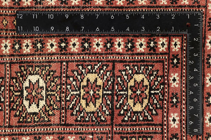Salmon Pakistani Bokhara Rug 8' 2" x 10' 3" Hand-Knotted | No. QA43837