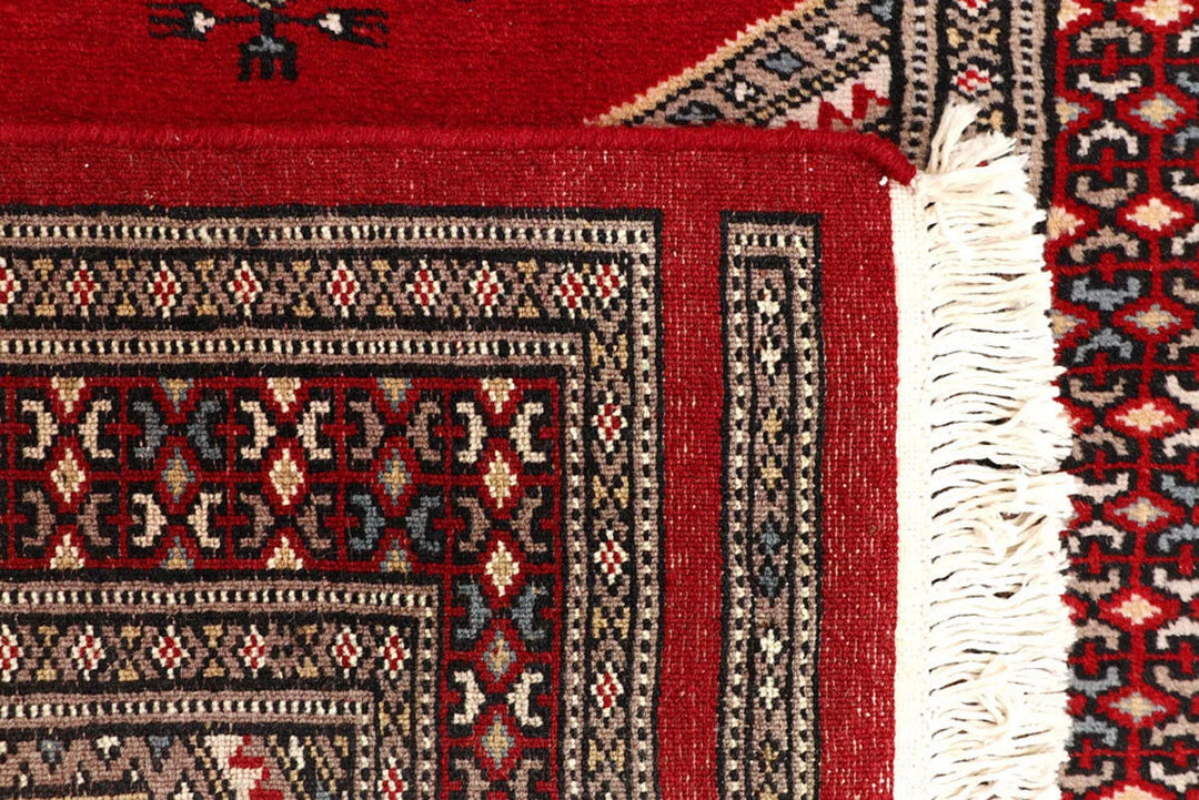 Red Pakistani Jaldar Rug 2' 4" x 9' Hand-Knotted | No. QA43869