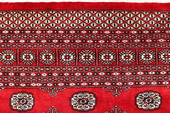 Red Pakistani Bokhara Rug 9' 4" x 12' 3" Hand-Knotted | No. QA43913