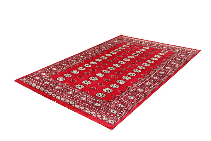 Firebrick Red Pakistani Bokhara Rug 5' 6" x 8' 2" Hand-Knotted | No. QA43944