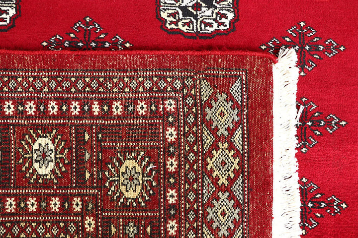 Firebrick Red Pakistani Bokhara Rug 5' 6" x 8' 2" Hand-Knotted | No. QA43944