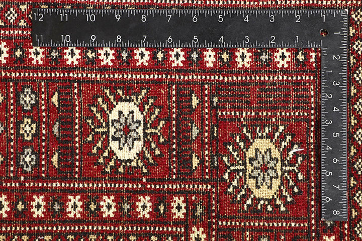 Firebrick Red Pakistani Bokhara Rug 5' 6" x 8' 2" Hand-Knotted | No. QA43944