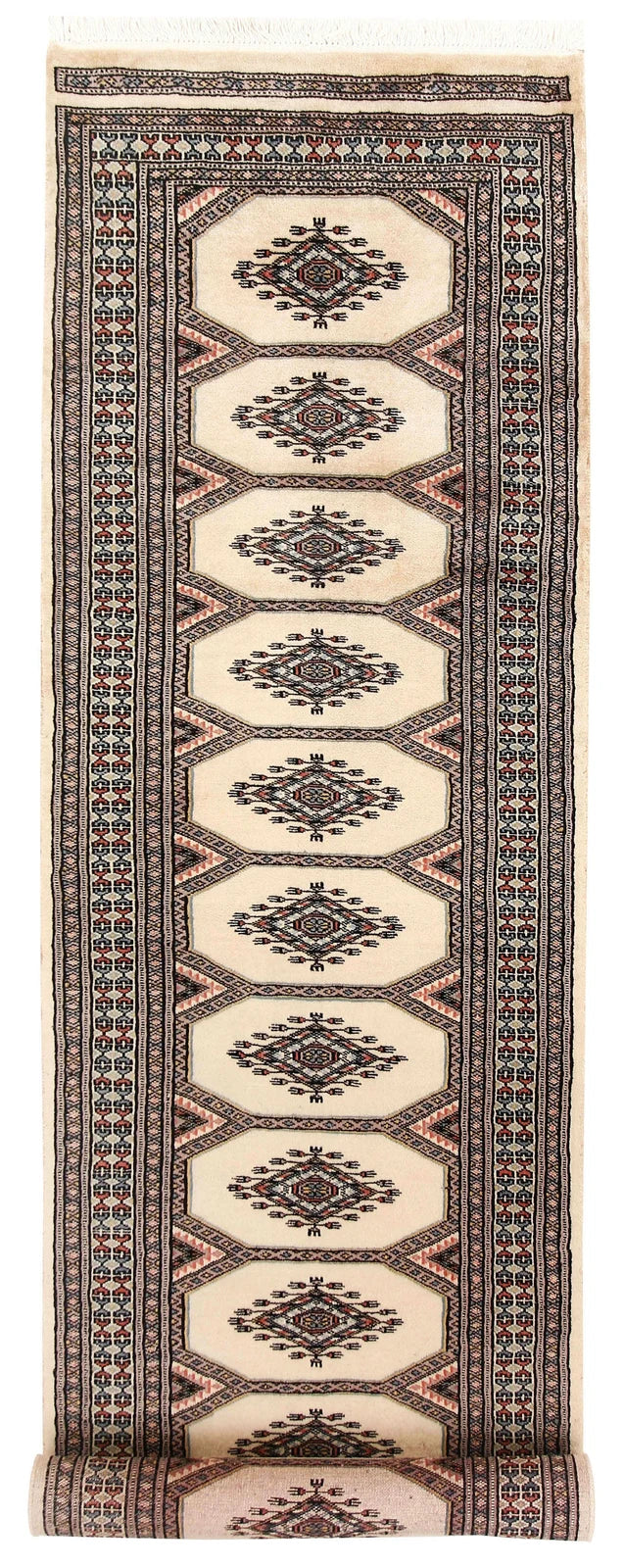 Brown Pakistani Jaldar Rug 2' 4" x 9' 2" Hand-Knotted | No. QA44250