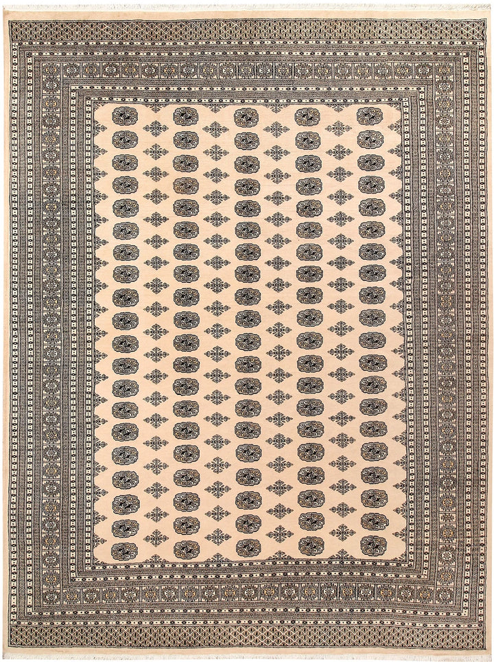 Brown Pakistani Bokhara Rug 9' 2" x 12' Hand-Knotted | No. QA44265