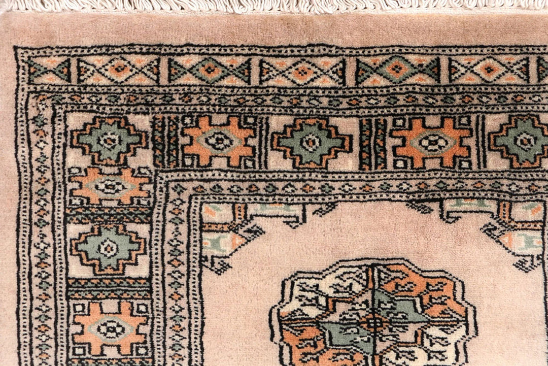 Tan Pakistani Bokhara Rug 2'7" x 13' Hand-Knotted | No. QA44370