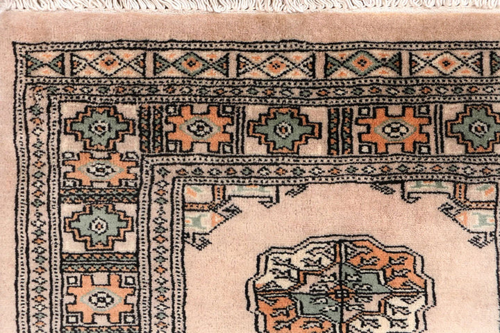 Tan Pakistani Bokhara Rug 2'7" x 13' Hand-Knotted | No. QA44370
